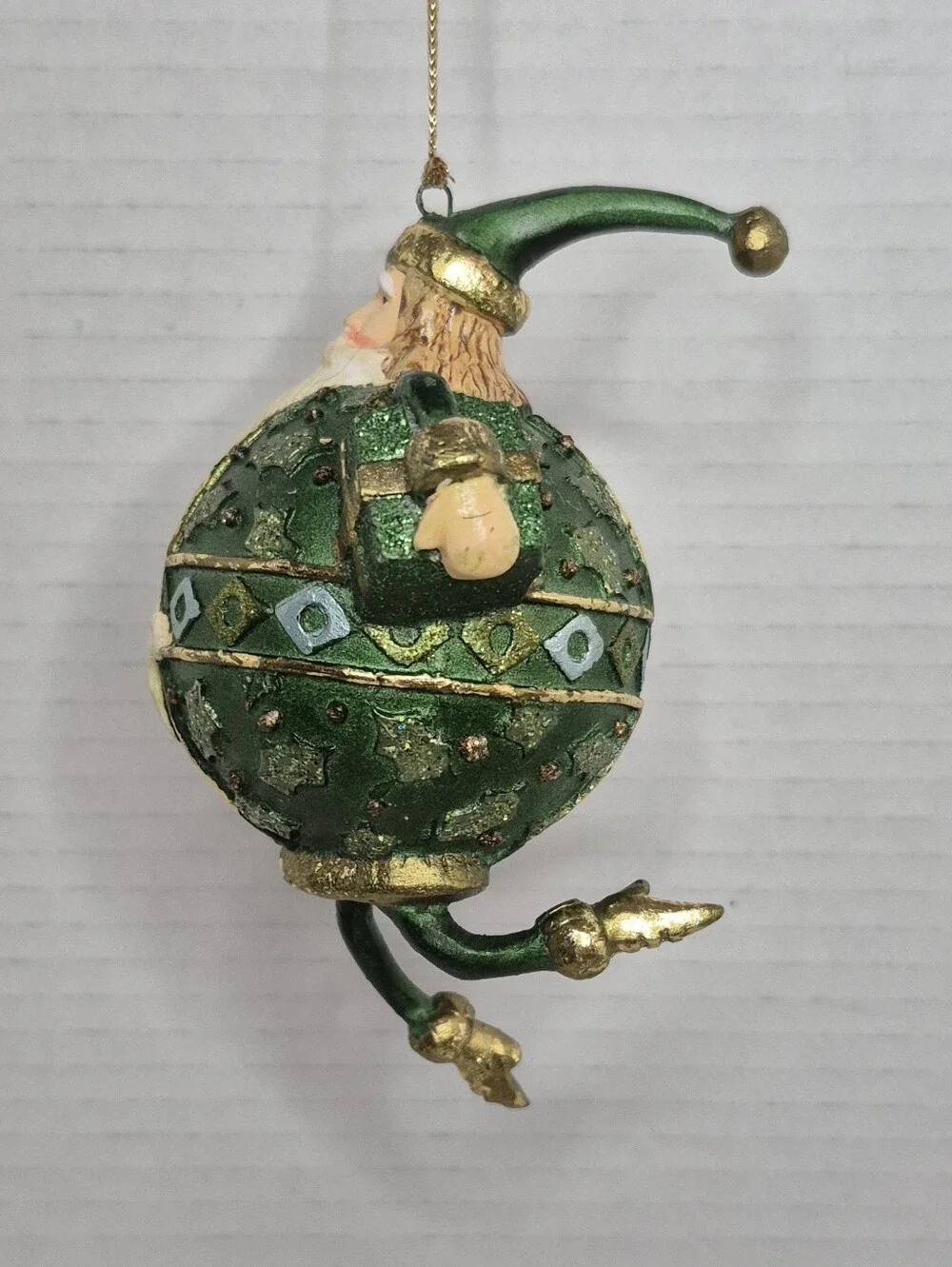 Green Wizard Santa Holiday Ornament Decorative Christmas Hanging
